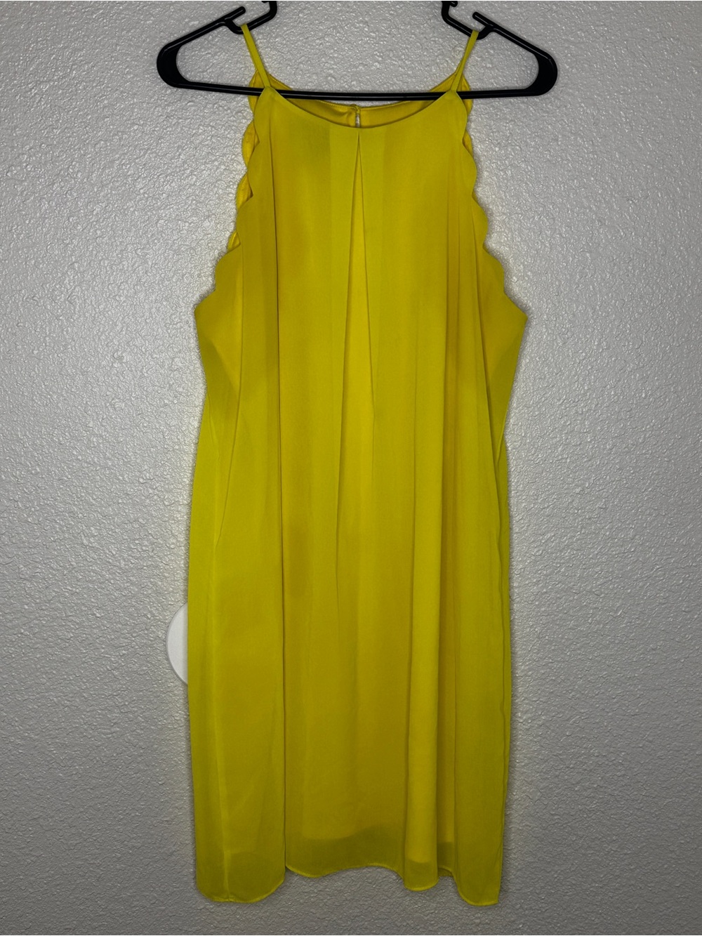 by & by Bright Yellow Scallop-Trim Midi Dress